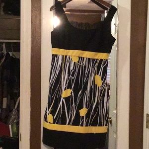 Black and yellow sleeveless dress size 10